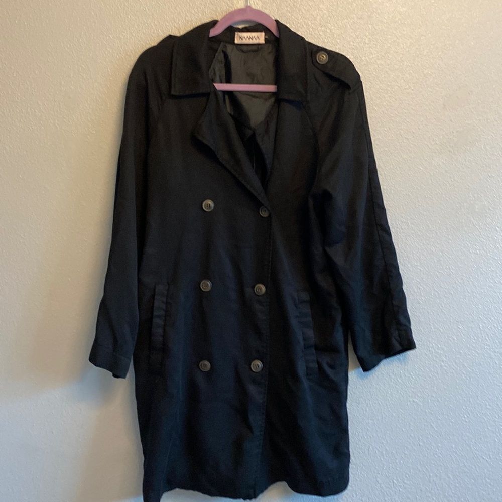 NAANAA-Black long trench coat- Size small